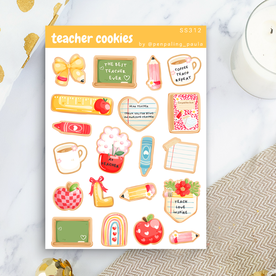 Teacher Cookies Sticker Sheet by Penpaling Paula | Papertail Fox