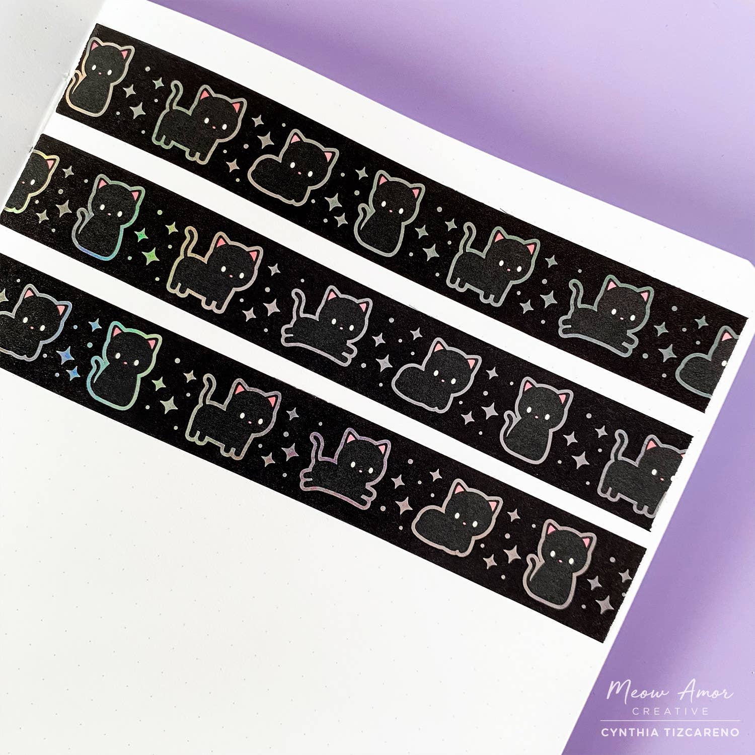 Void Cat Holographic Foil Washi Tape | Meow Amor Creative