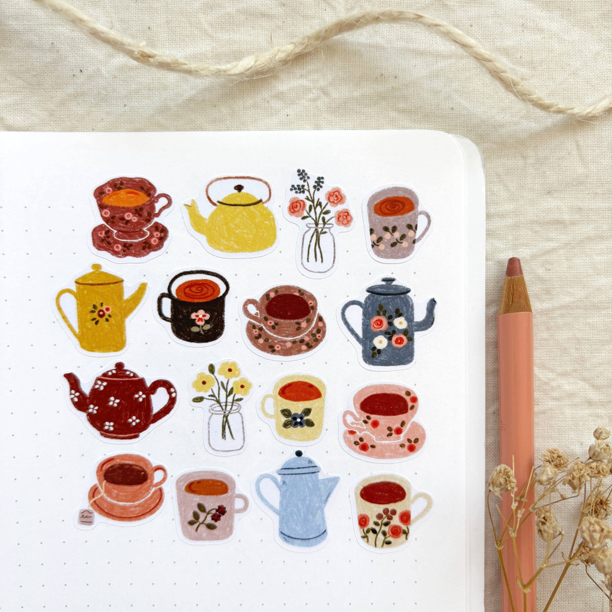 Little Teacups Sticker Sheet | Och Monika