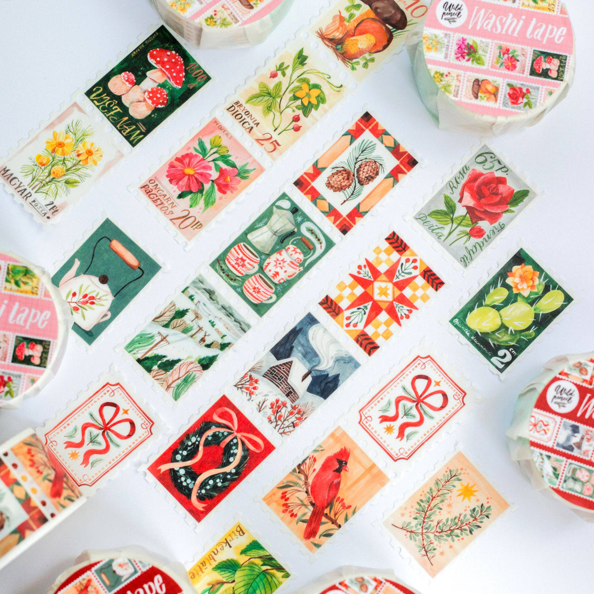 Botanical Stamps Washi Tape | Wild Pencil Studio