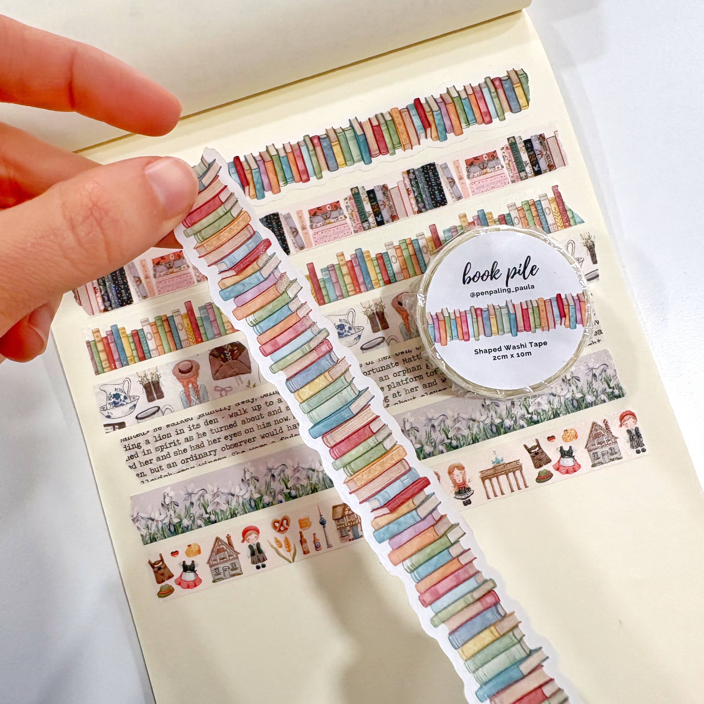 Book Pile - SHAPED Washi Tape