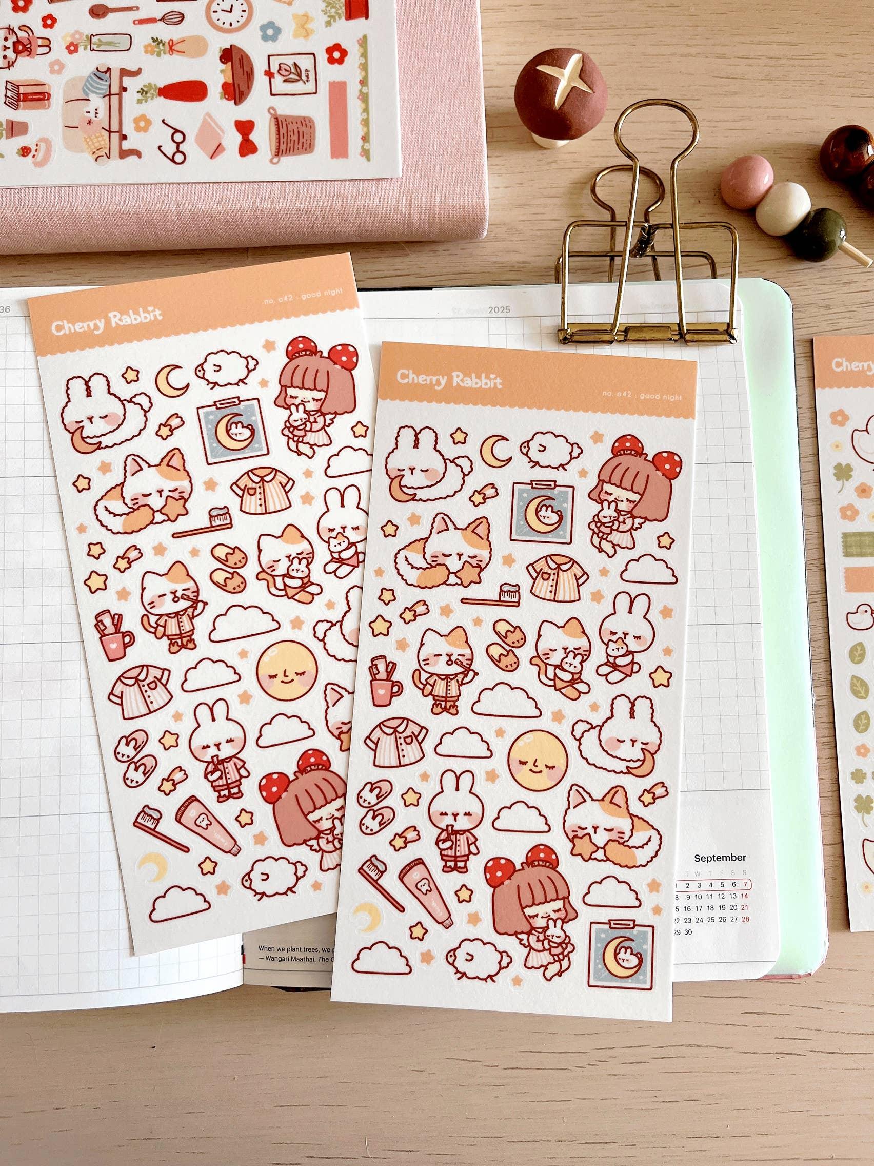 Good Night Sticker Sheet no.042 - Papertail Fox