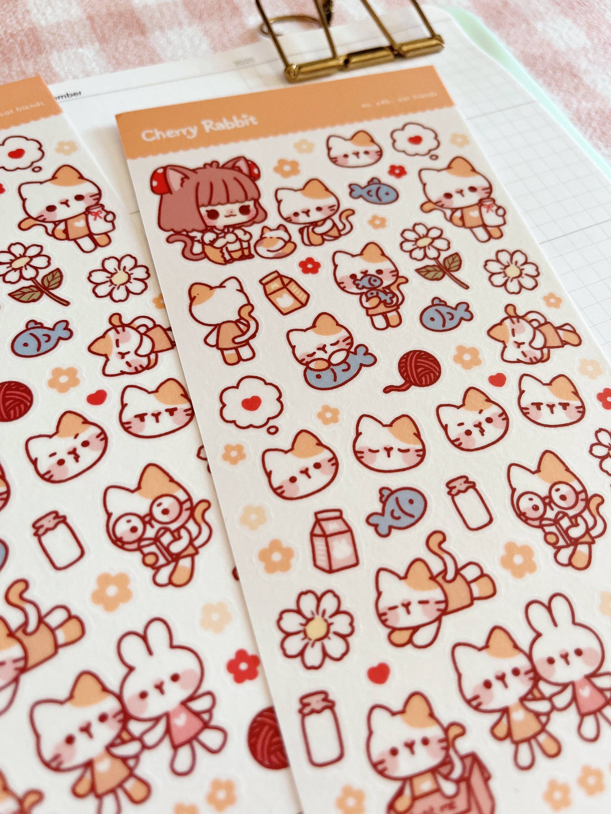 Cat Friends Sticker Sheet no.046 by Cherry Rabbit | Papertail Fox
