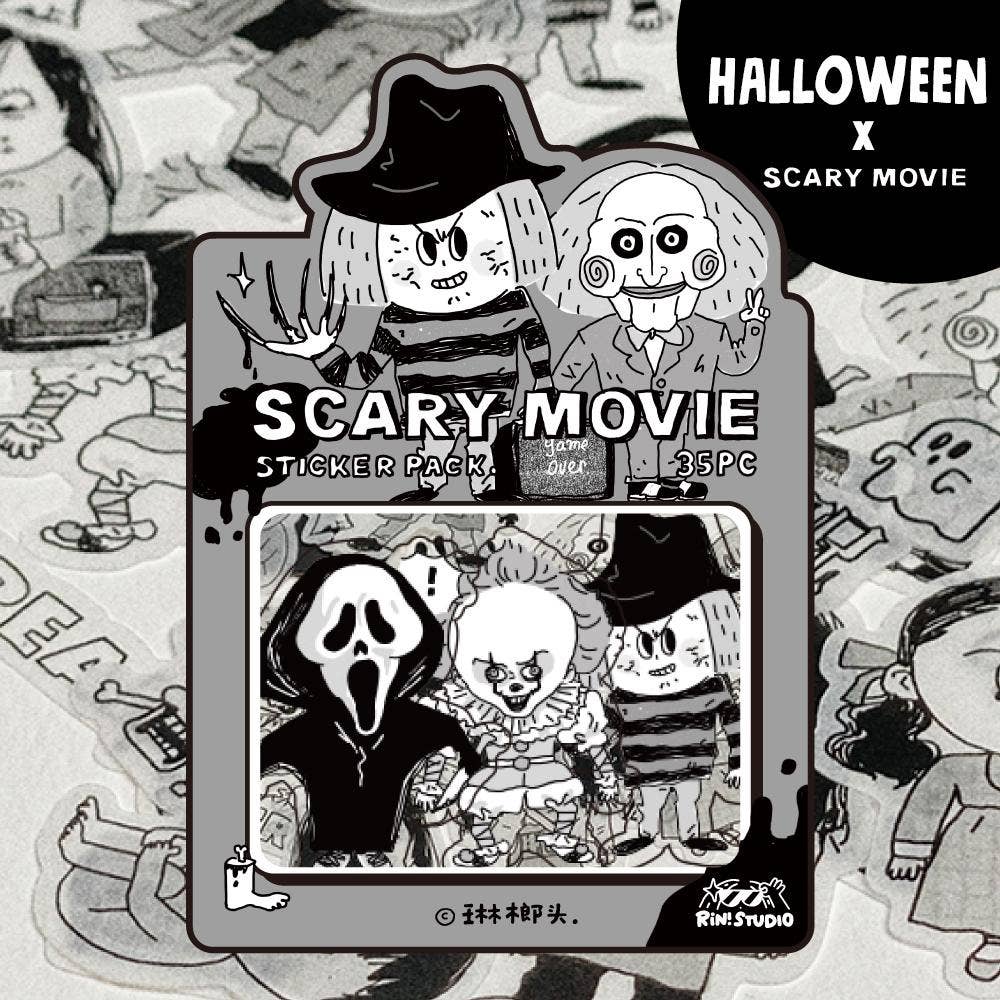 Scary Movie Halloween Sticker Pack by RiN! Studio | Papertail Fox