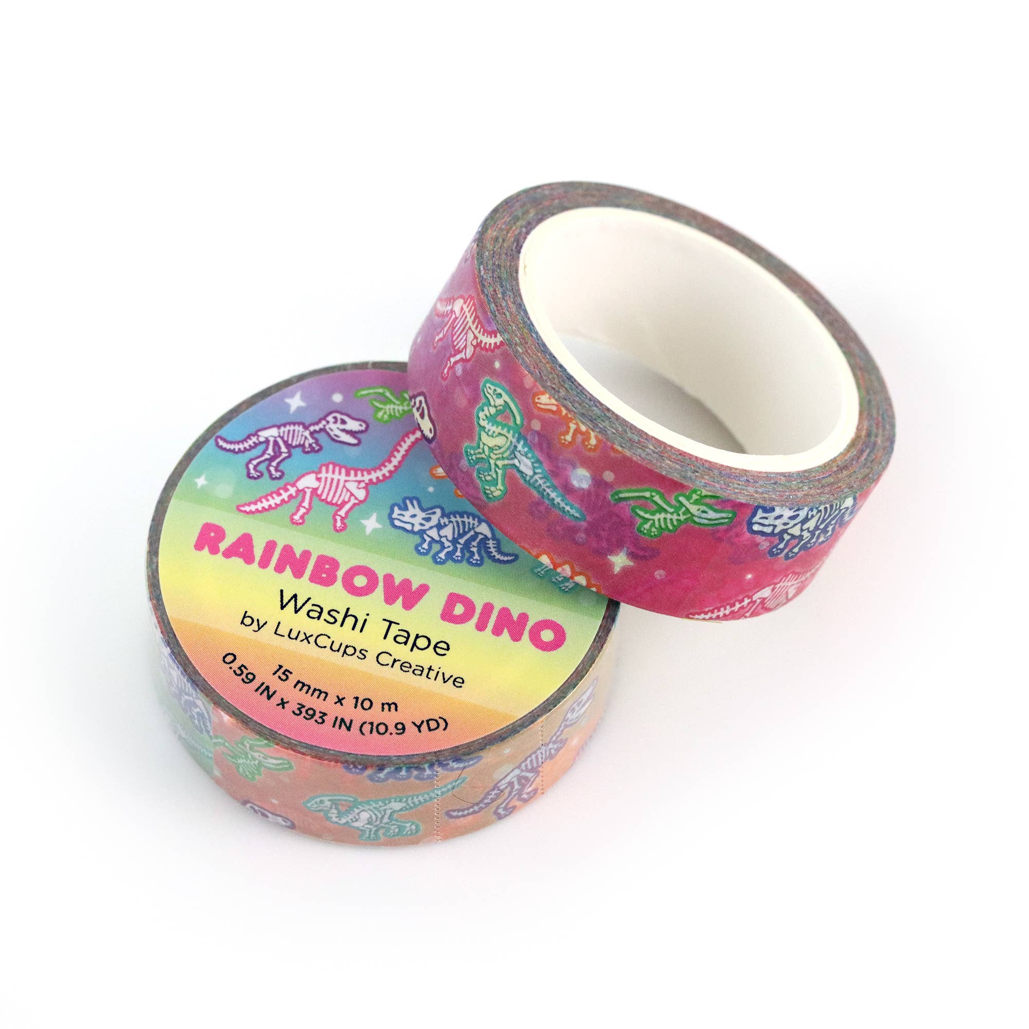 Rainbow Dino Washi Tape by LuxCups Creative | Papertail Fox