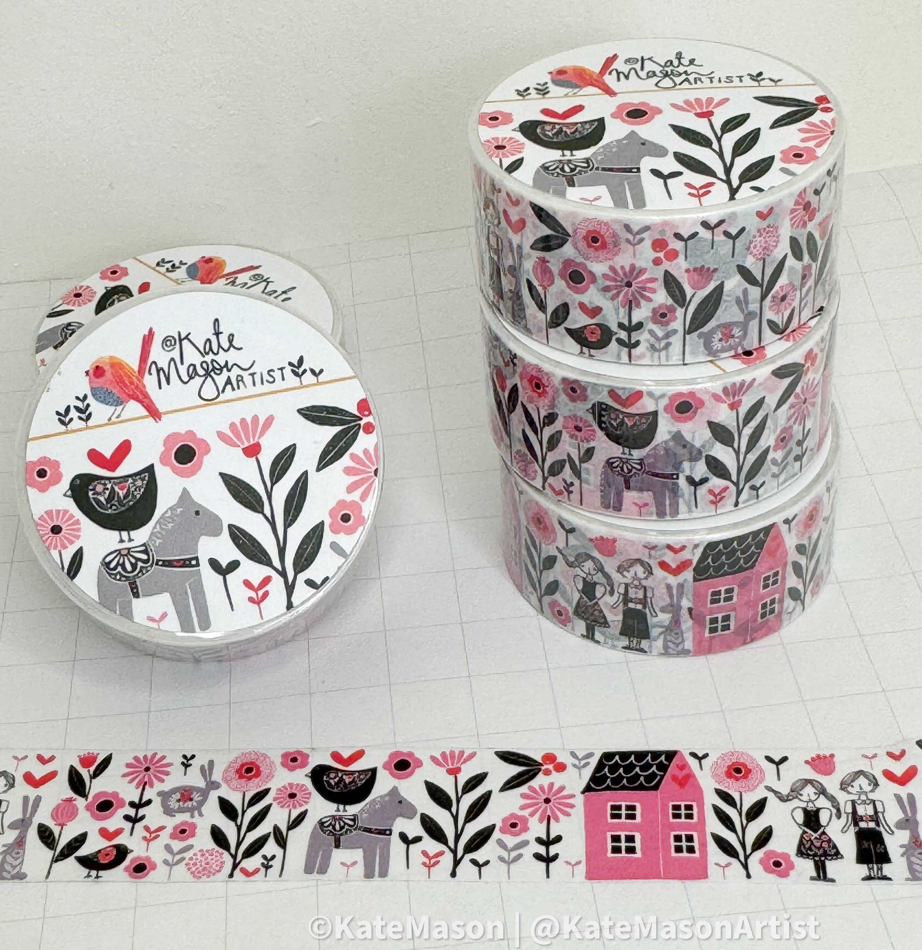 Farmhouse Scene Scandi Washi Tape | Kate Mason Artist