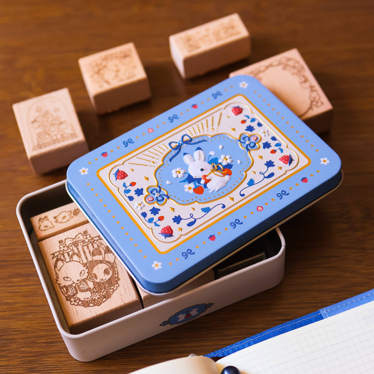 Strawberry Bunny Mystery Stamp Tin by Thousand Skies | Papertail Fox
