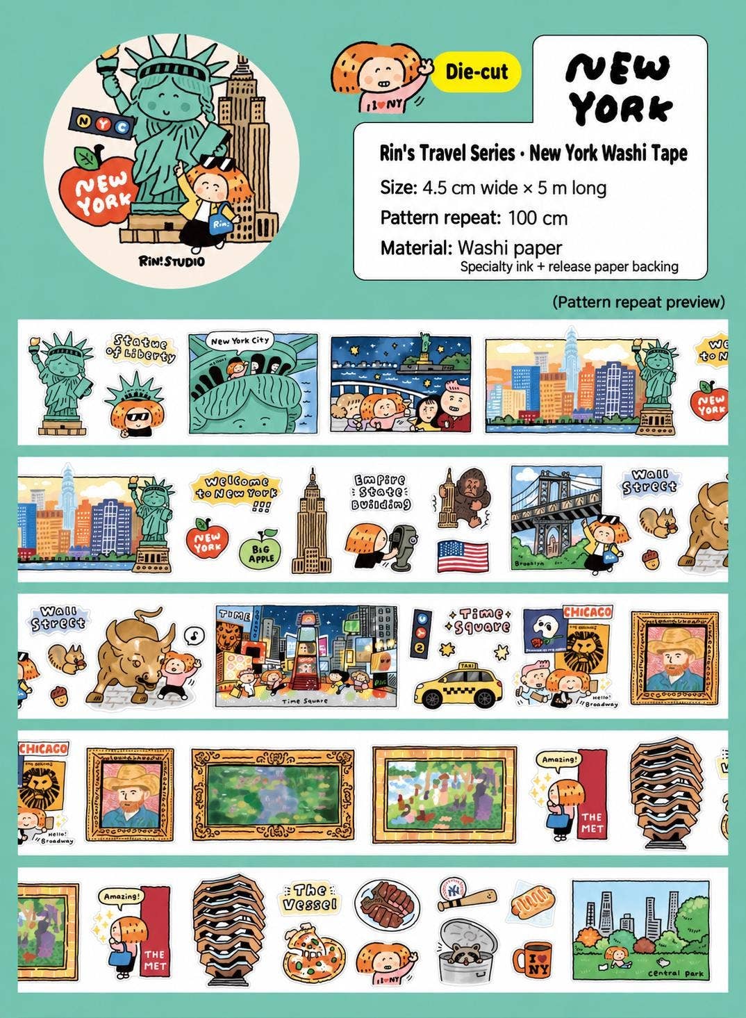 New York Die-Cut Washi Tape | RiN! Studio