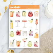 Cocktails Sticker Sheet | Penpaling Paula