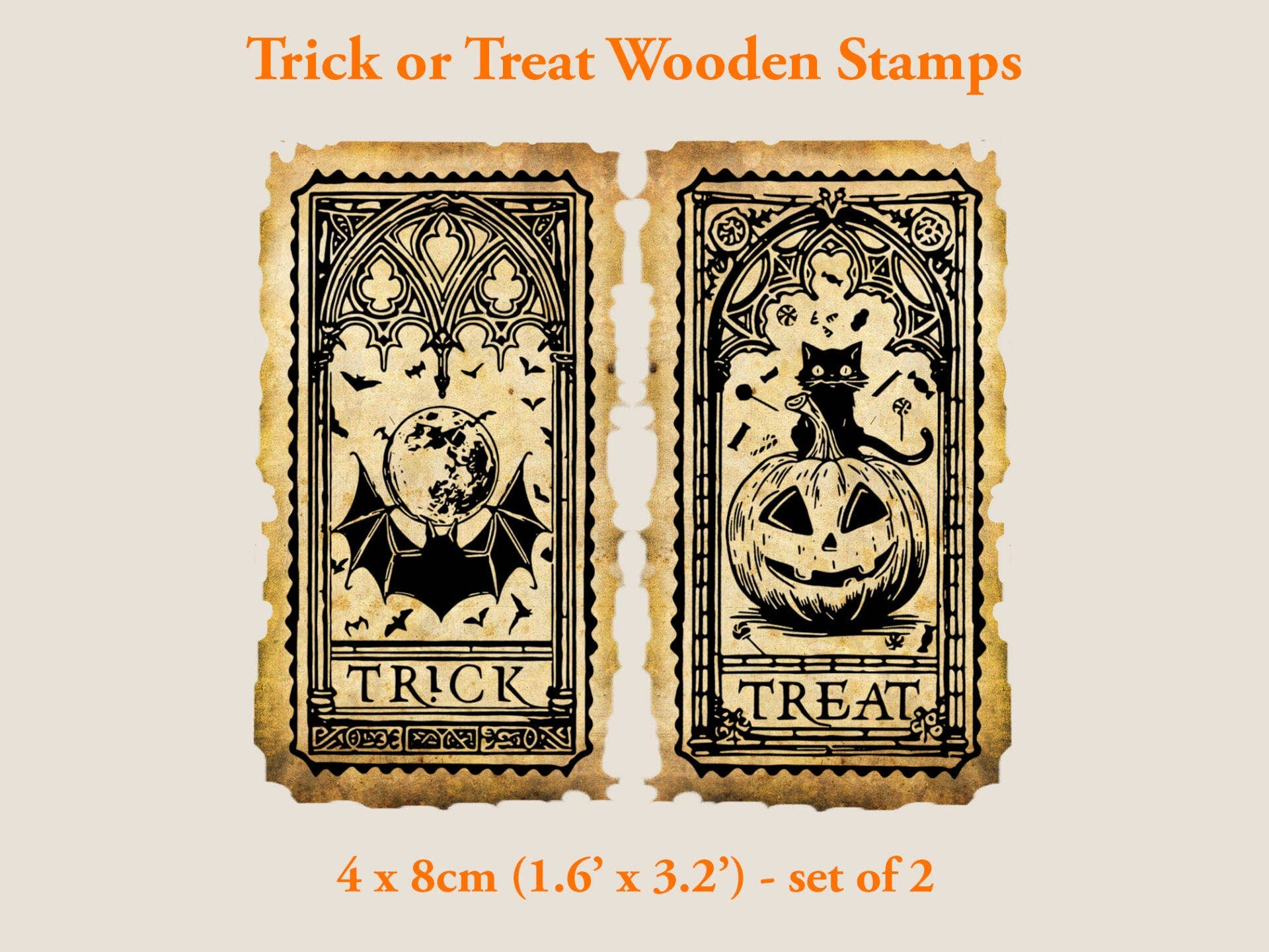 Trick or Treat Wooden Stamps | CoraCreaCrafts