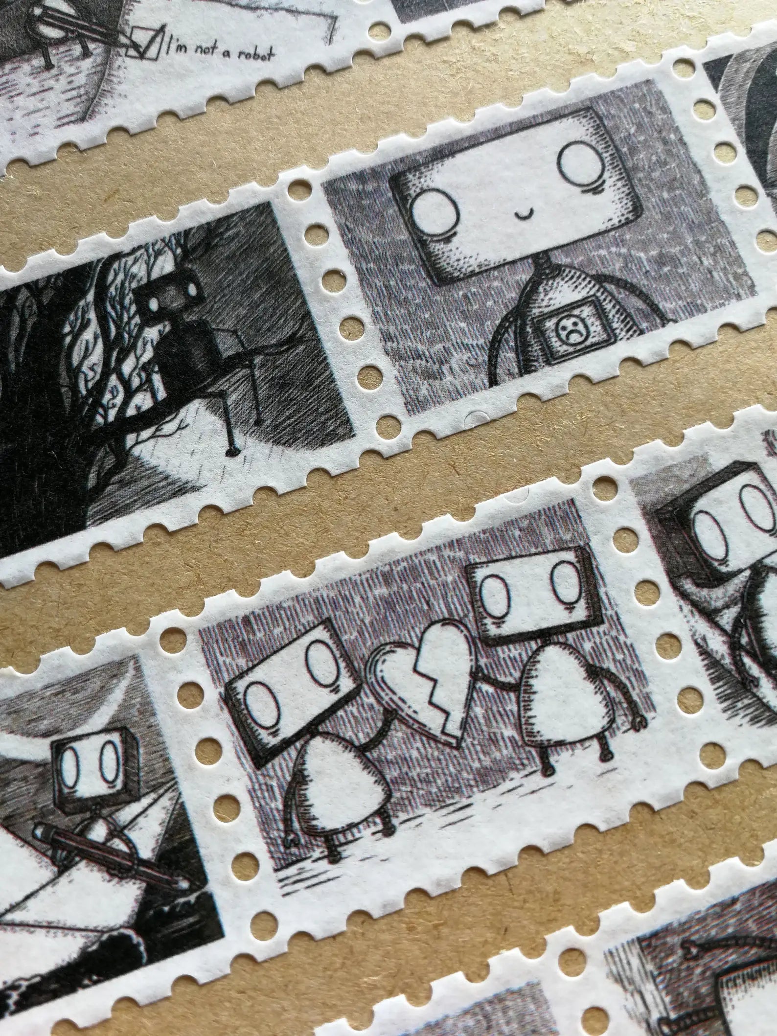 Robot Stamps Washi Tape - Landscape Format by Jon Turner | Papertail Fox