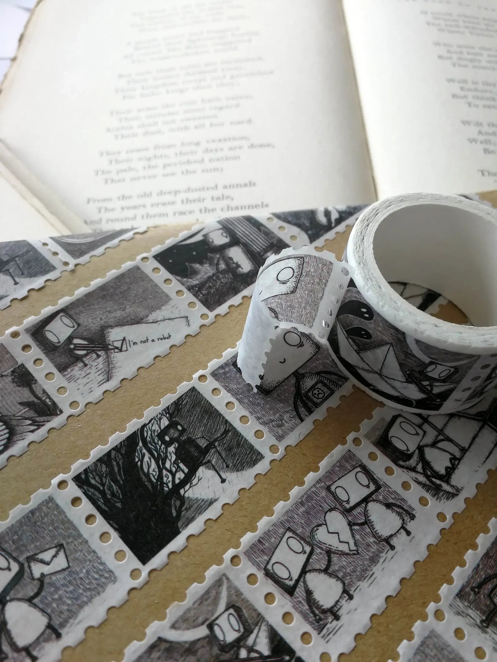 Robot Stamps Washi Tape - Landscape Format by Jon Turner | Papertail Fox