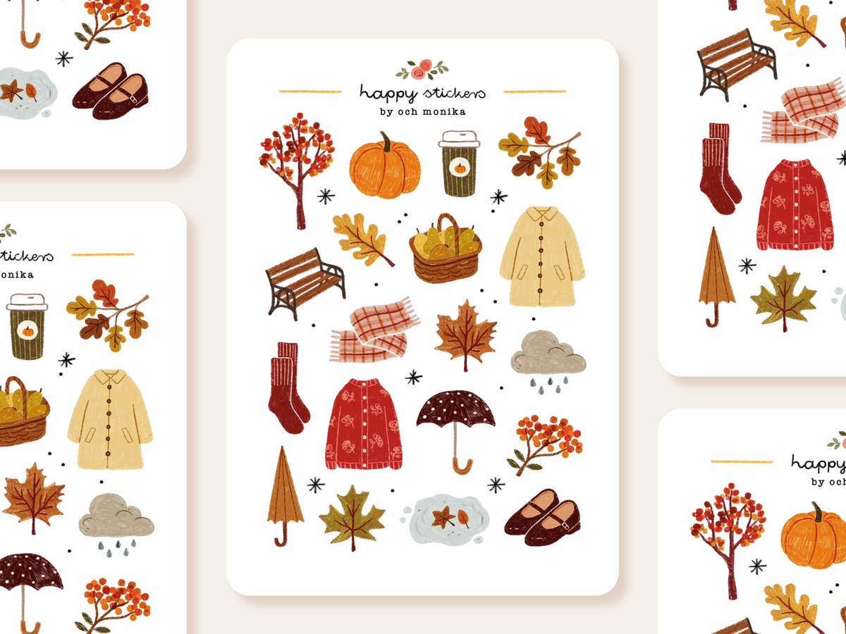 Autumn Walk Sticker Sheet by Och Monika | Papertail Fox