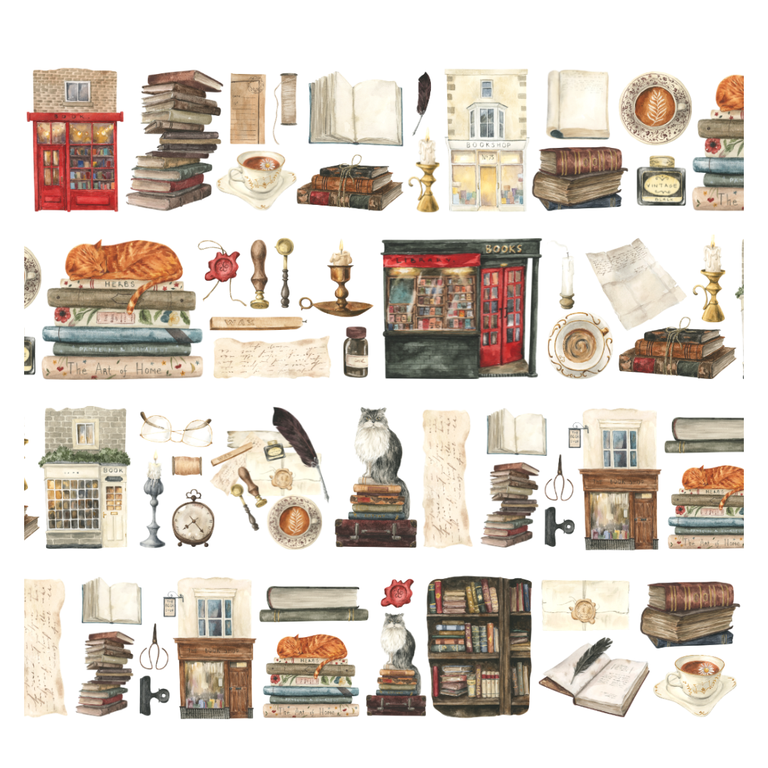 Magic Bookstore Pre-Cut PET Tape | Penpaling Paula - Papertail Fox