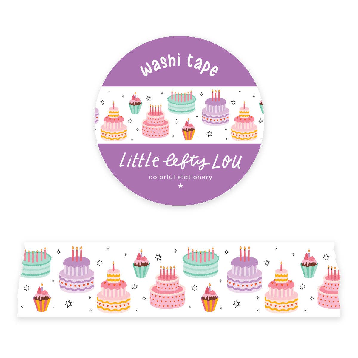 Wide Birthday Cake Washi Tape