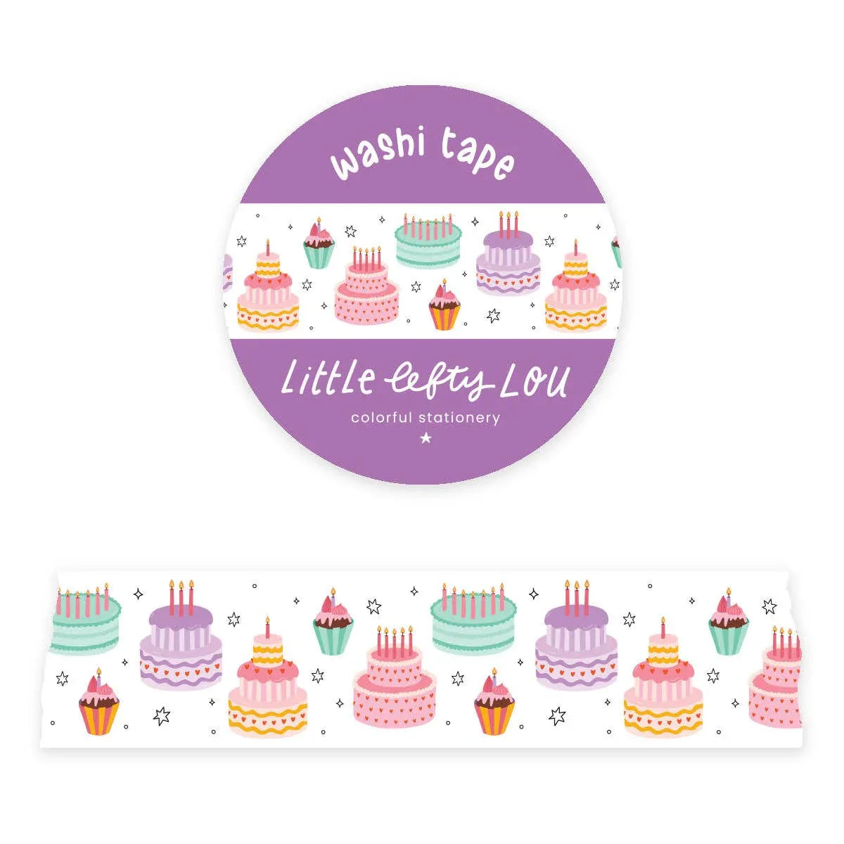 Wide Birthday Cake Washi Tape | Little Lefty Lou - Papertail Fox