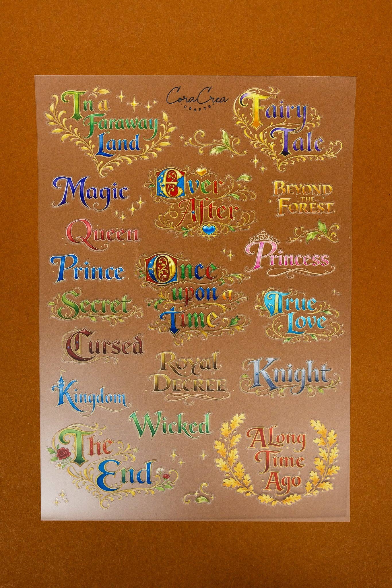 Fairytale Words Sticker Sheet | CoraCreaCrafts