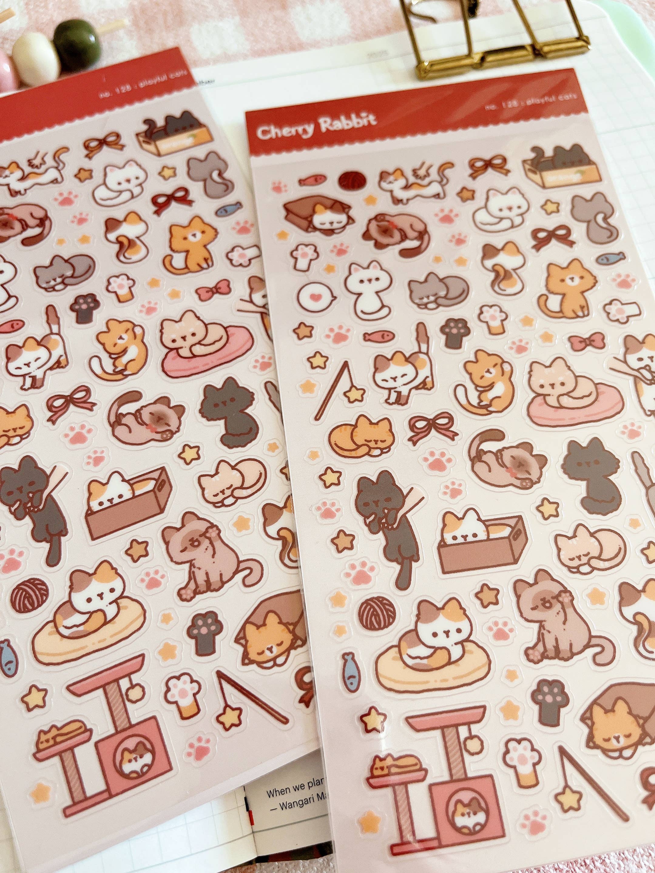 Playful Cats Sticker Sheet no.128