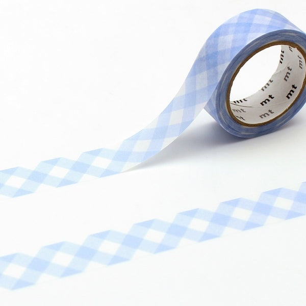 Wide Gingham Check Pastel Ultramarine Washi Tape by MT Tapes | Papertail Fox