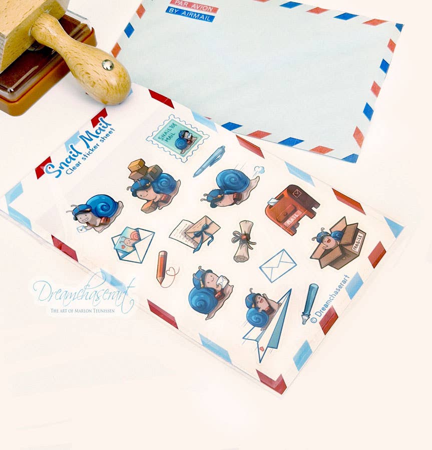 Snail Mail Clear Sticker Sheet | Dreamchaserart