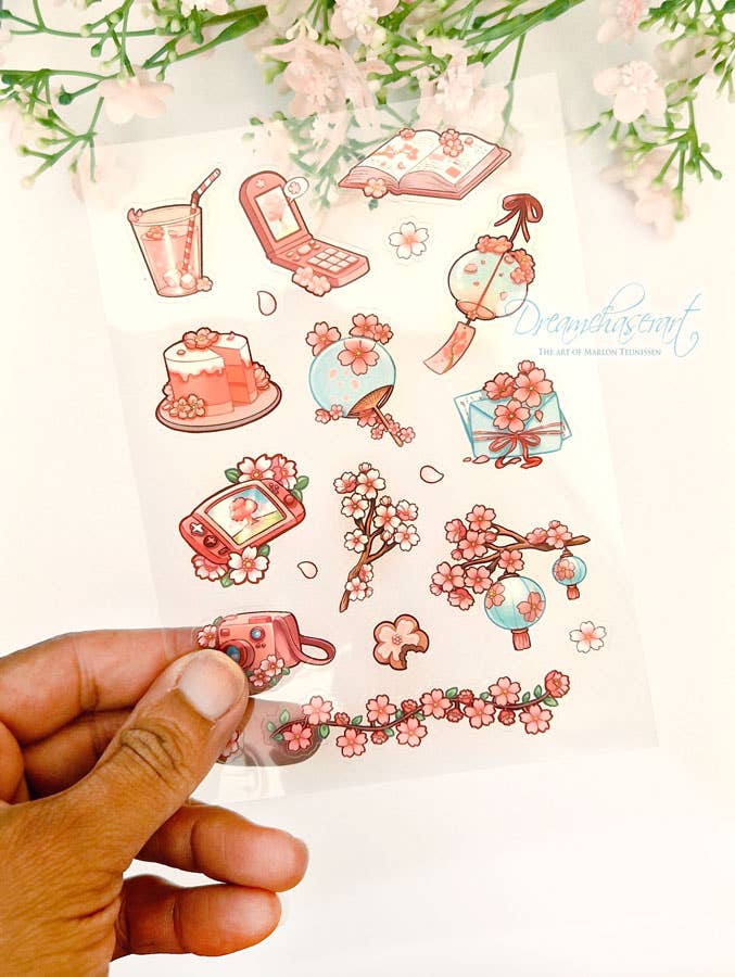 Sakura Clear Sticker Sheet | Dreamchaserart
