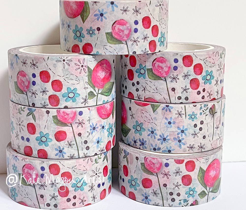 Floral Peony Washi Tape by Kate Mason Artist | Papertail Fox