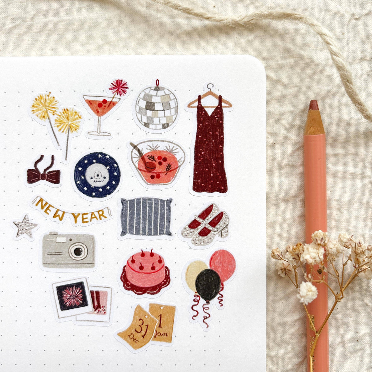 New Year's Eve Sticker Sheet | Och Monika