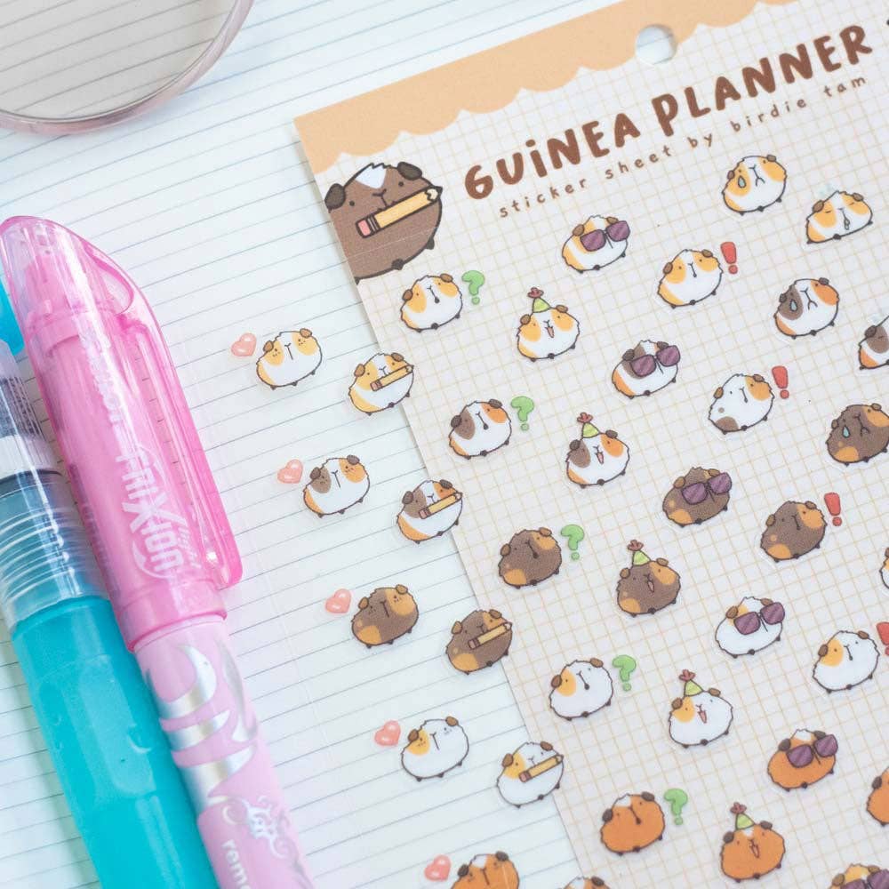 Guinea Pig Planner Sticker Sheet | Birdie Tam