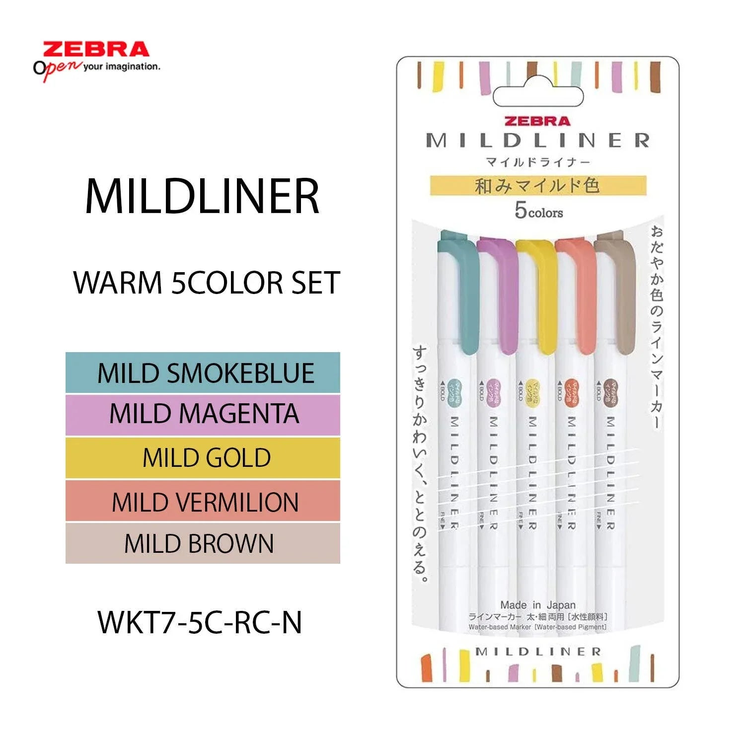 Zebra Mildliner Highlighter 5 Color Set - Papertail Fox
