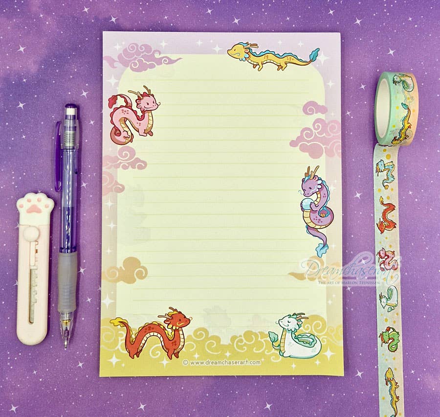 Dragon Buddies memo block Double sided – A5 Letter Paper