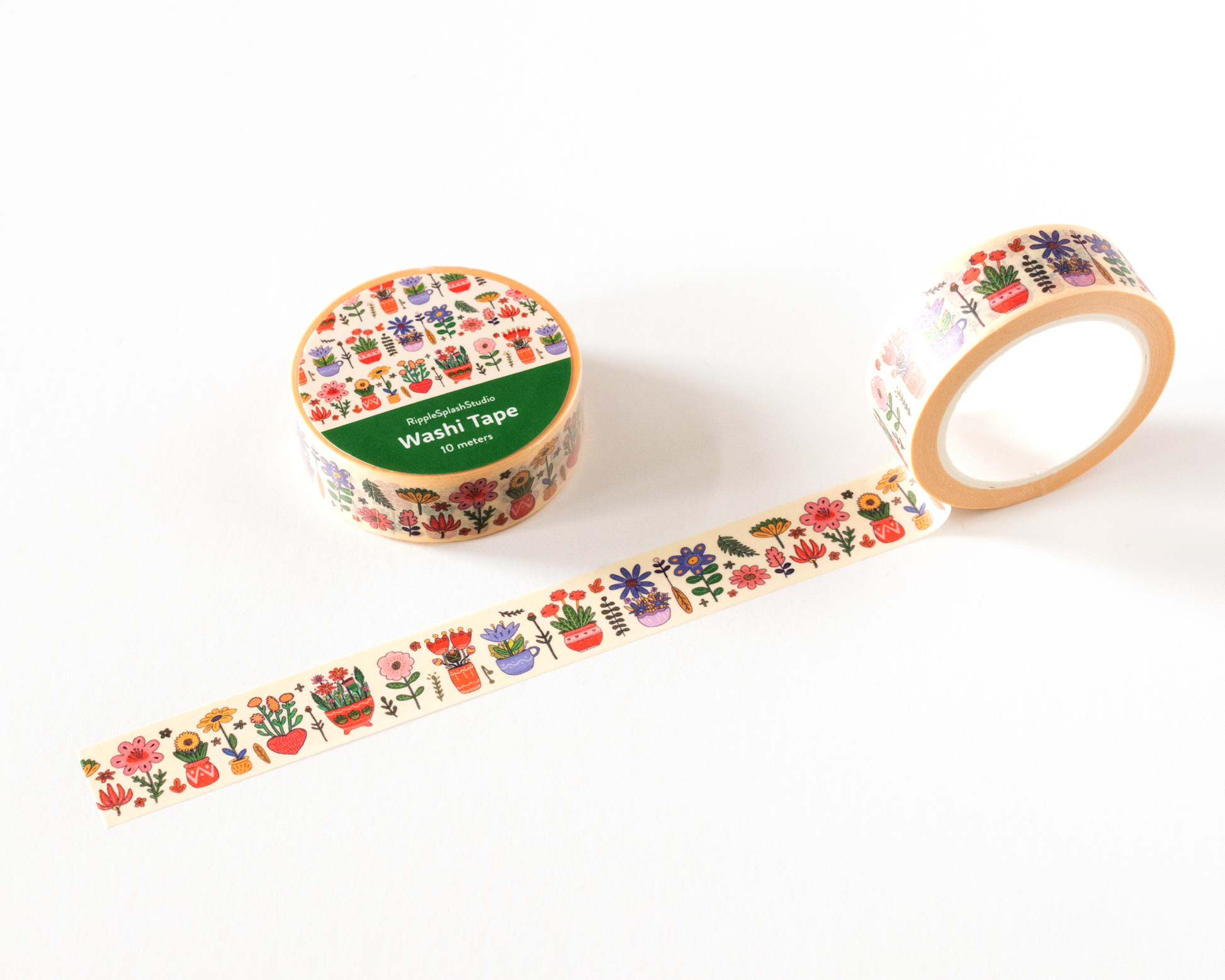 Floral Plant Pots Washi Tape by RippleSplash Studio | Papertail Fox