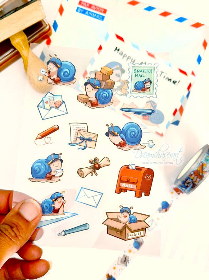 Snail Mail Clear Sticker Sheet | Dreamchaserart