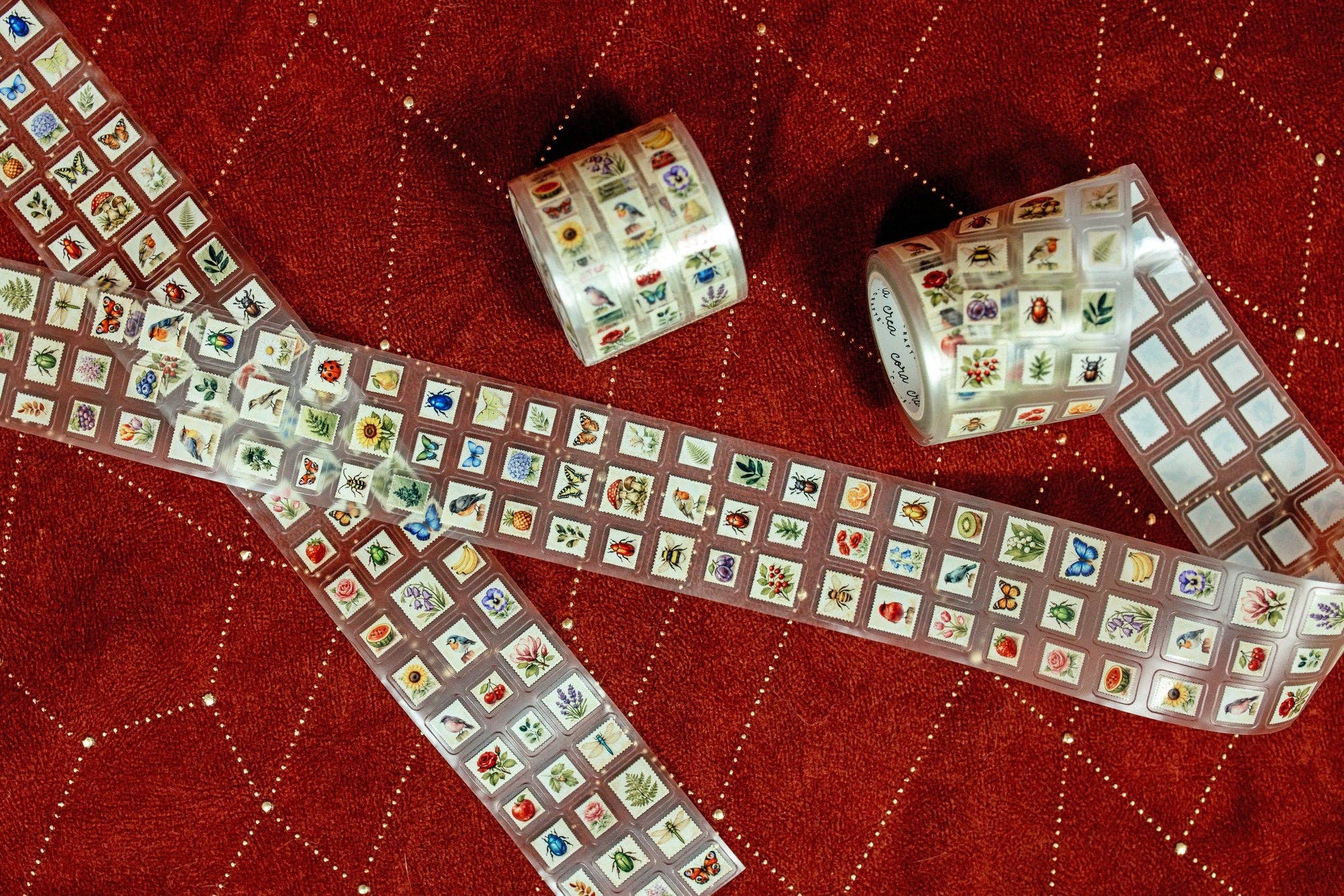 Mini Postage Stamps Transparent Tape | CoraCreaCrafts