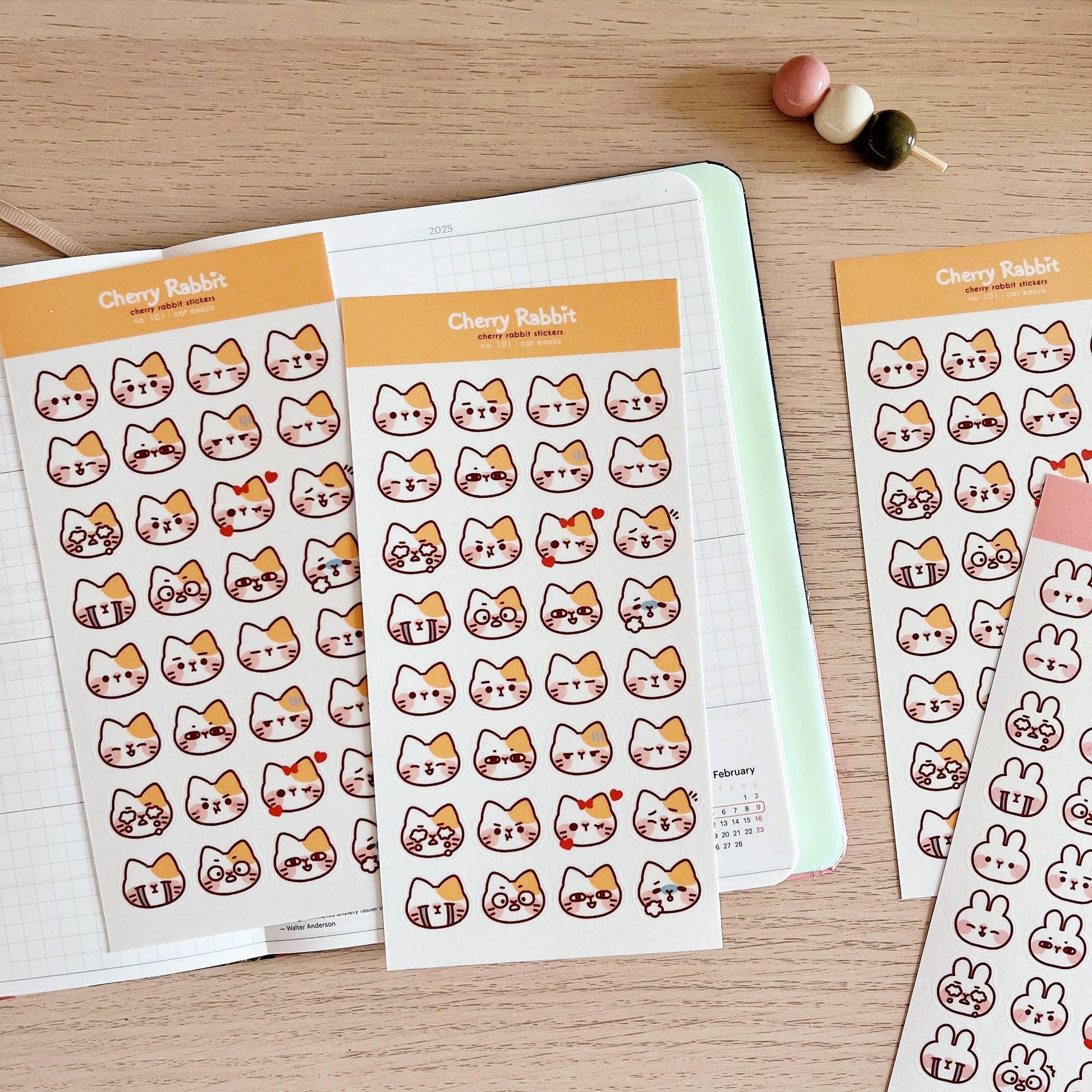 Cat Emojis Sticker Sheet no.101 - Papertail Fox
