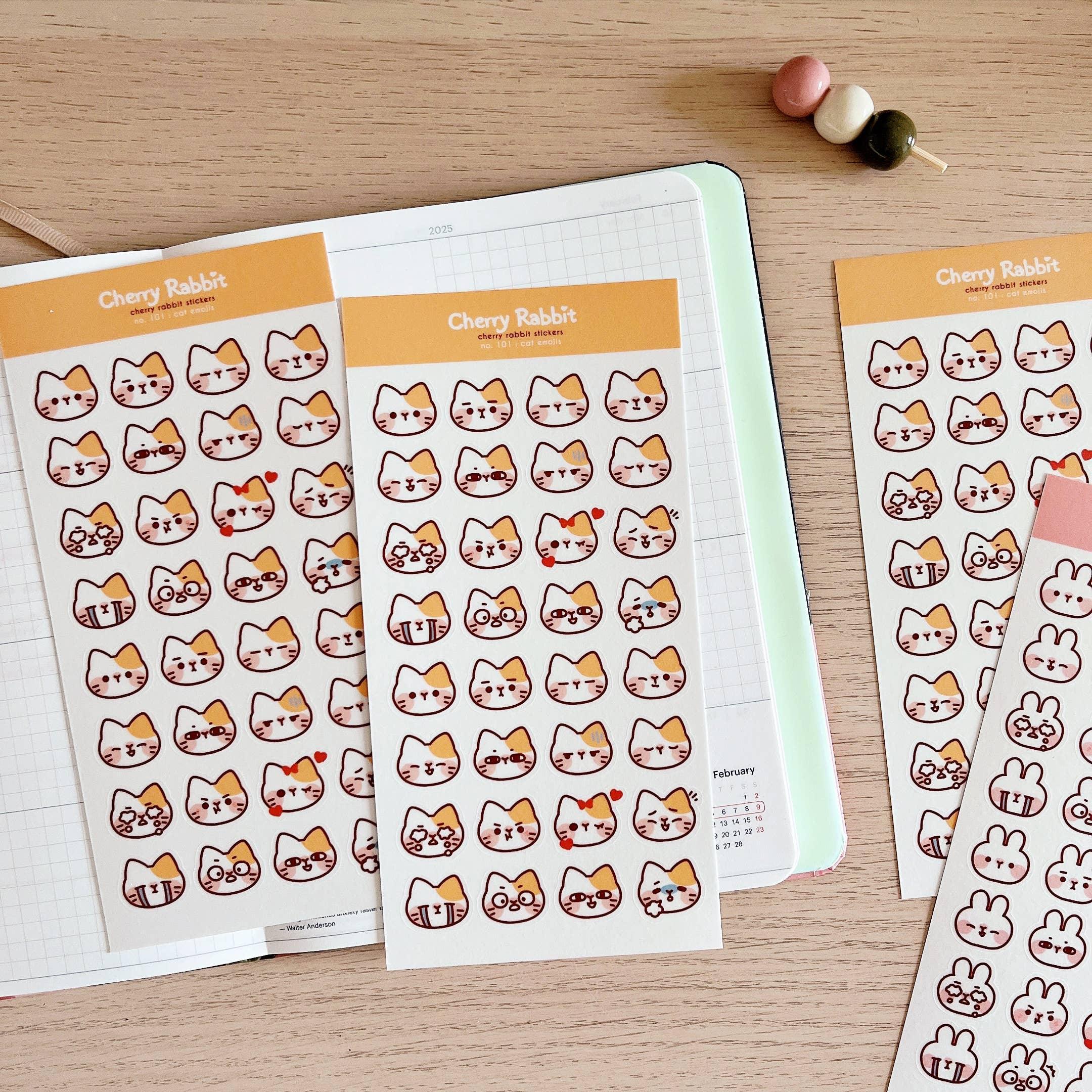 Cat Emojis Sticker Sheet no.101 - Papertail Fox