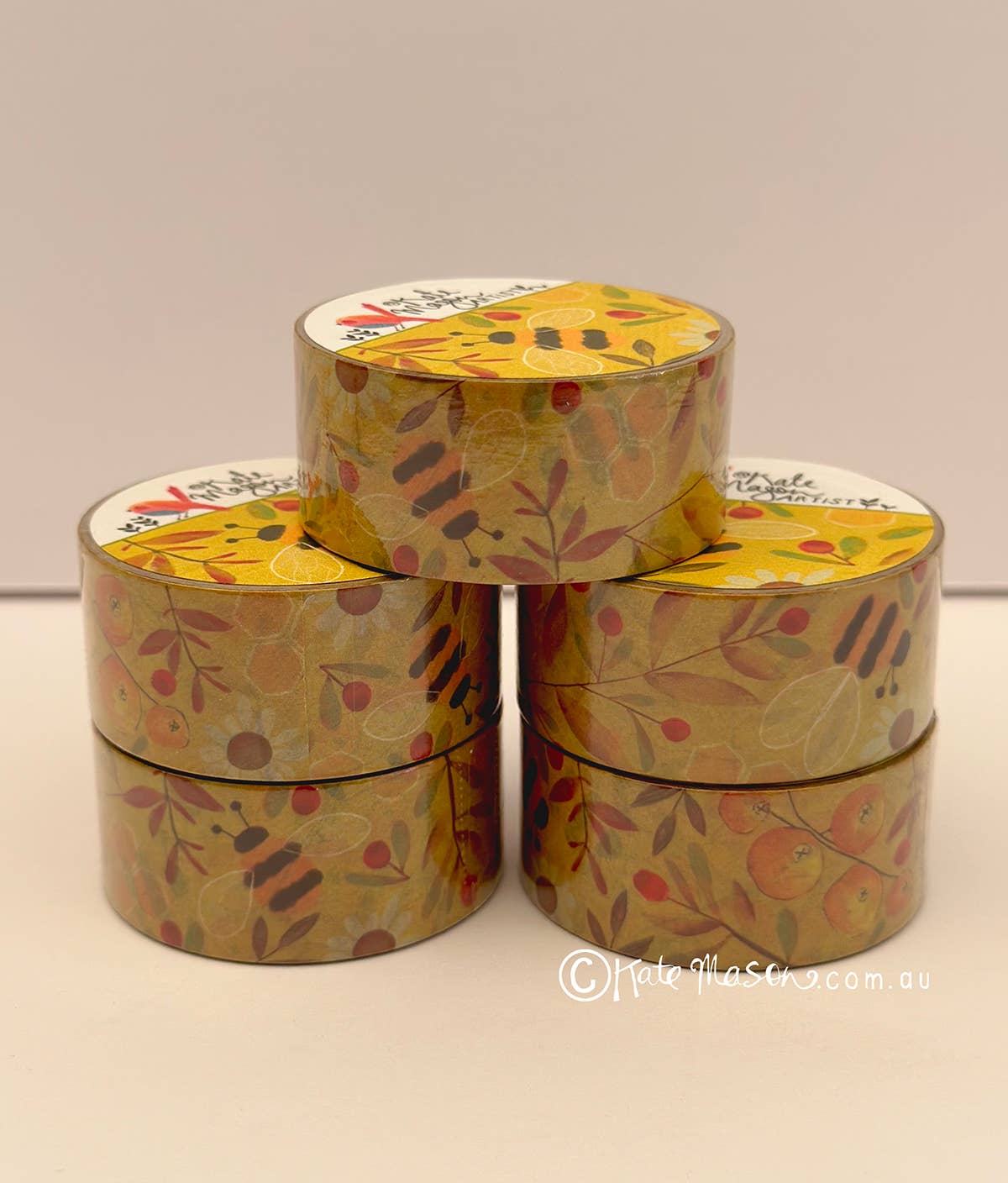 Bee Berries Yellow Washi Tape | Kate Mason Artist