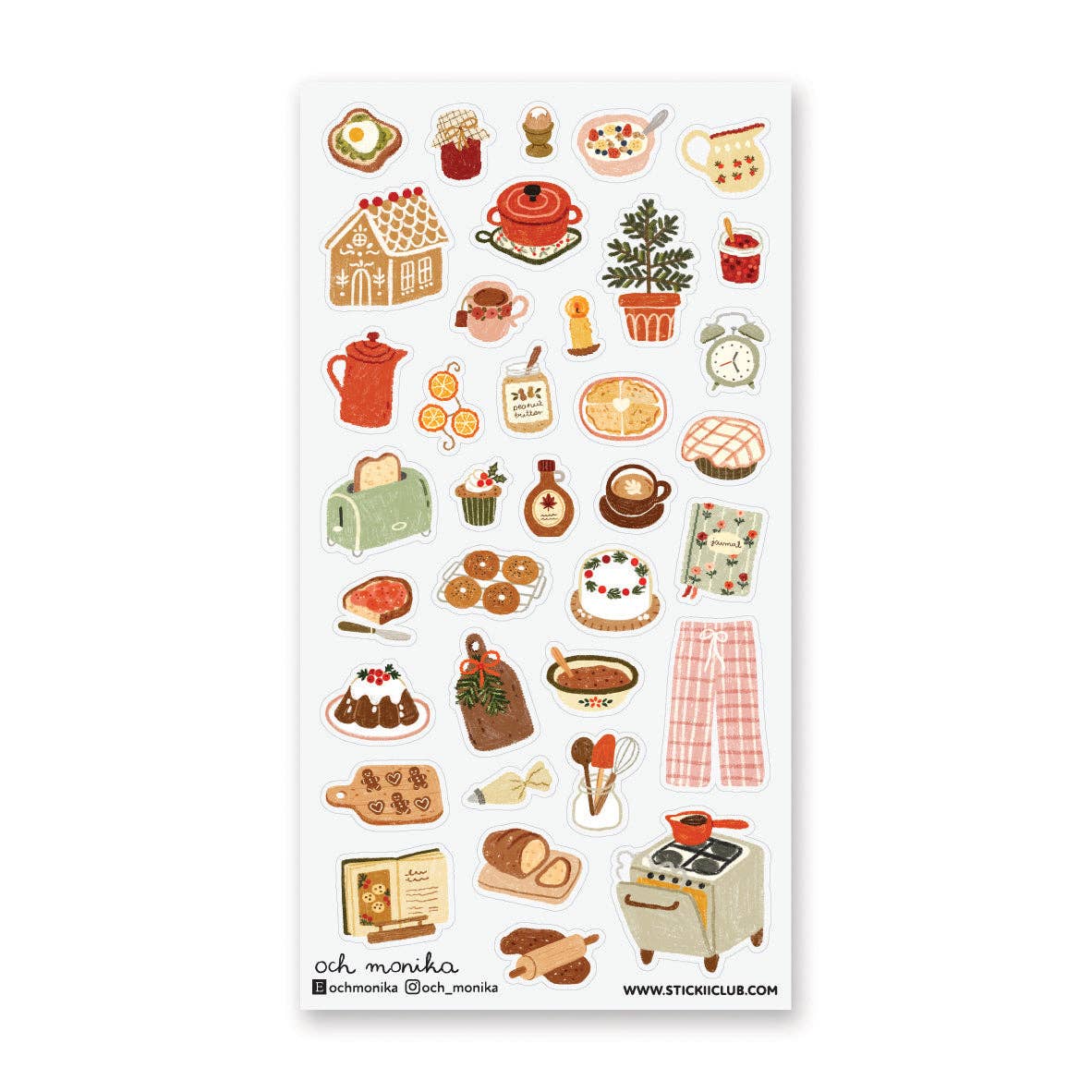 Festive Winter Kitchen Sticker Sheet by Stickii | Papertail Fox