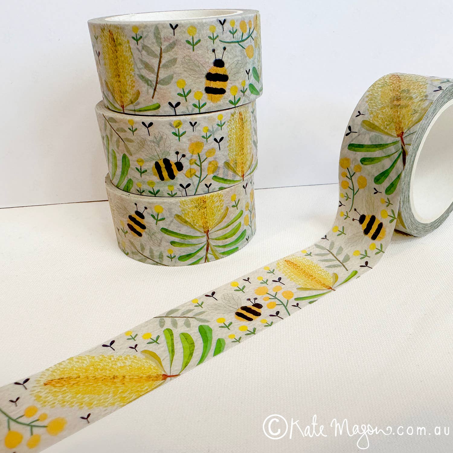 Floral Silver Banksia Washi Tape by Kate Mason Artist | Papertail Fox