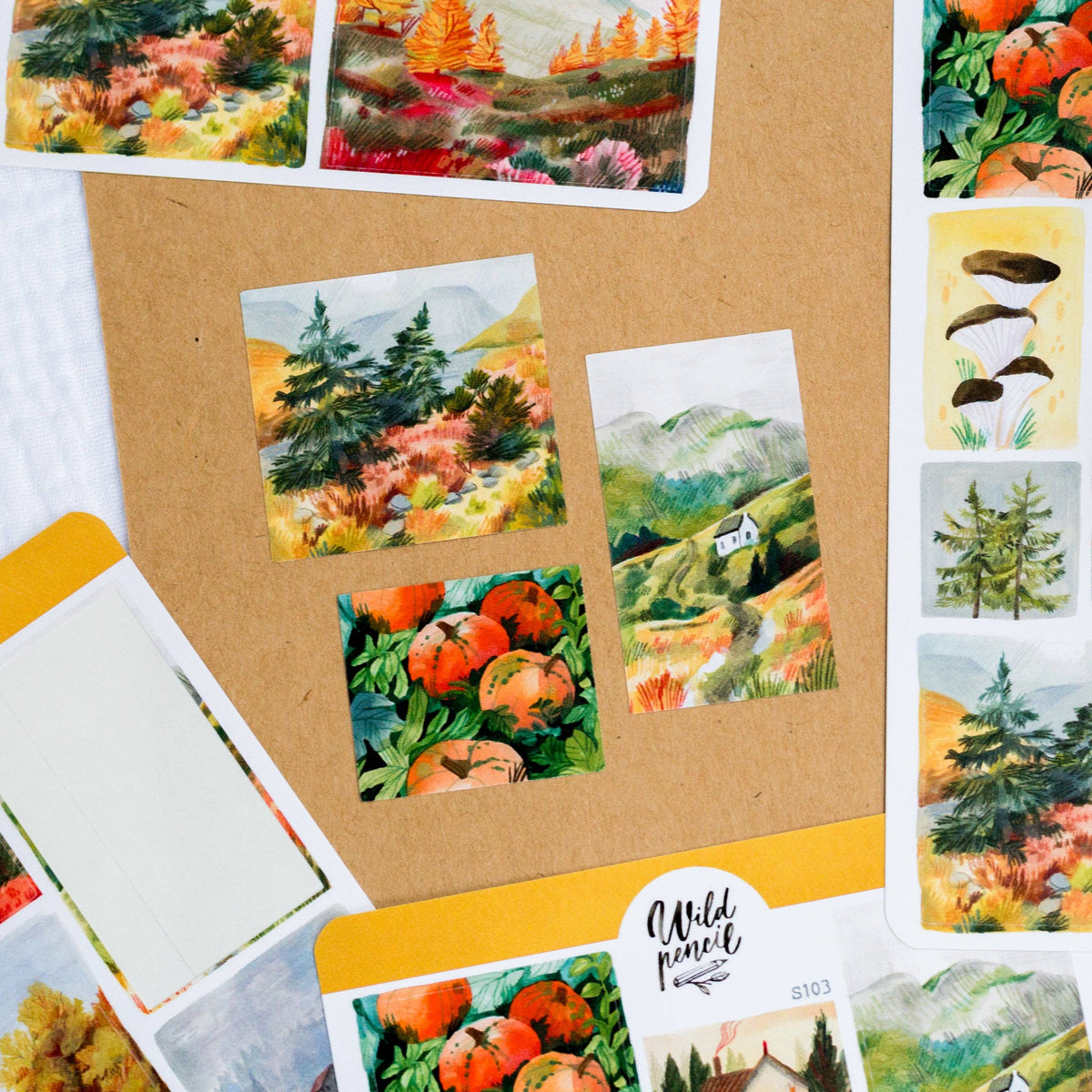 Fall Landscapes Sticker Sheet | Wild Pencil Studio