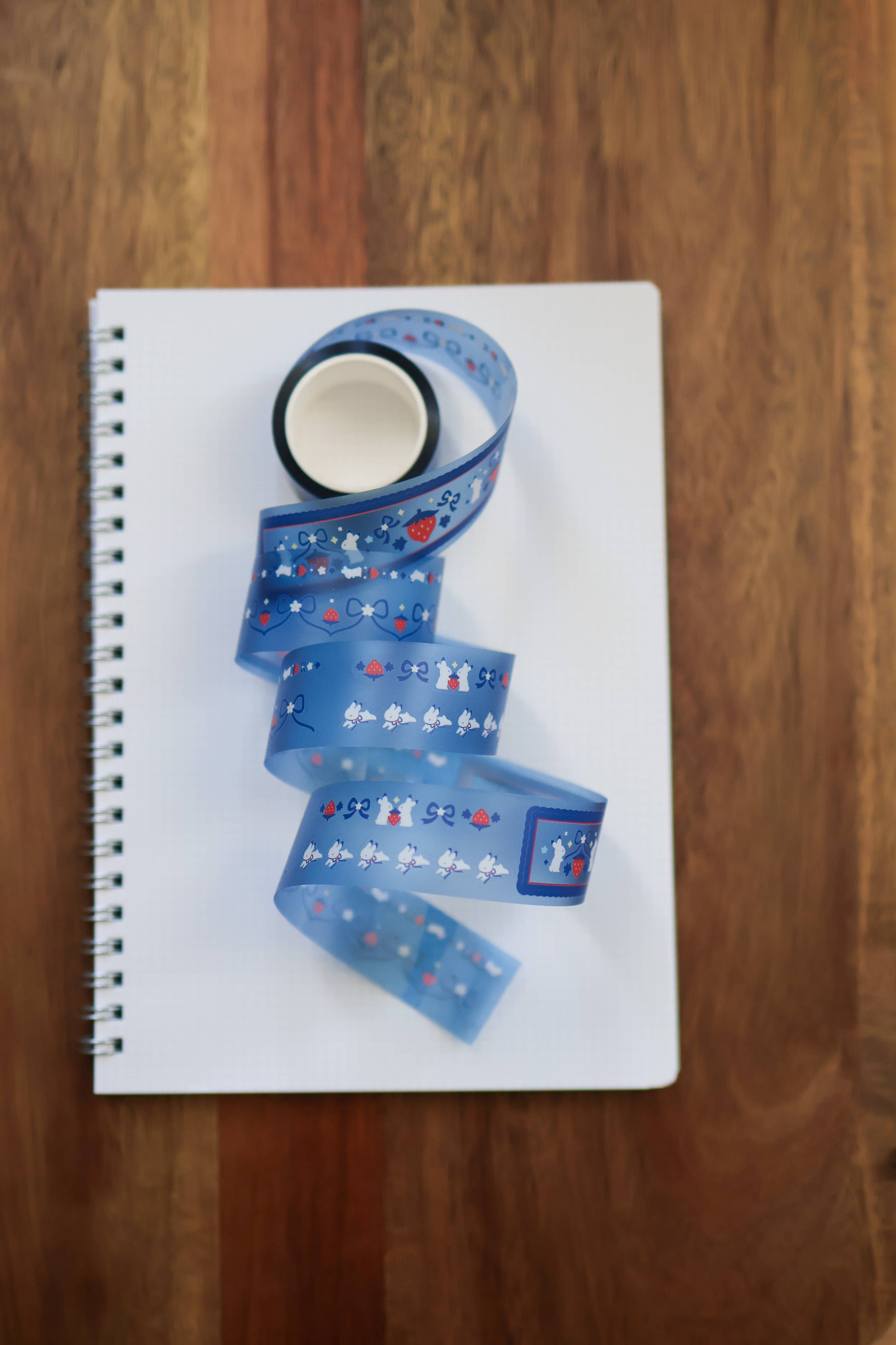 Thousand Skies Strawberry Bunnies PET Tape - 25mm Matte Finish