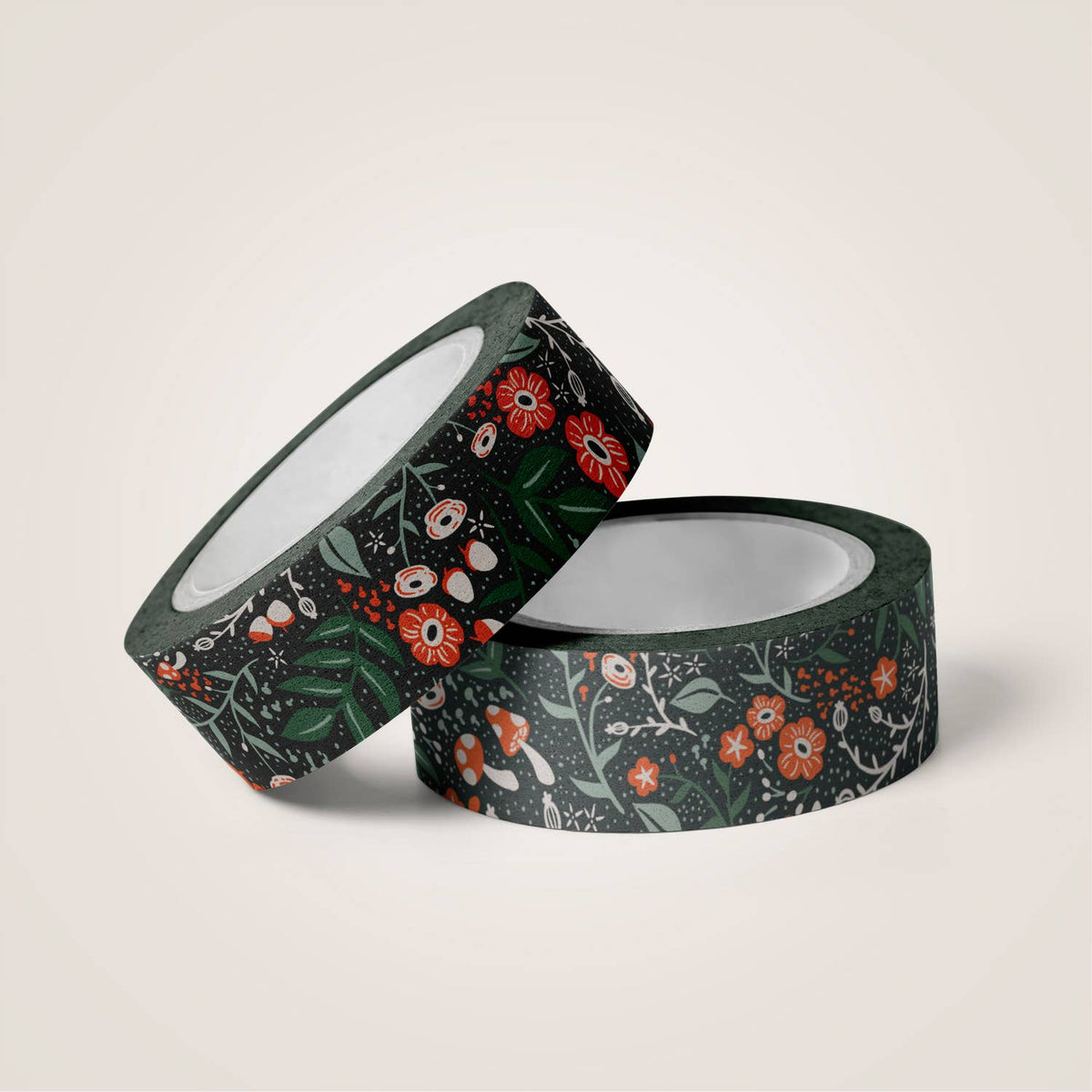 Wicked Wildflowers Washi Tape - Emerald | The Fabled Creative Co.