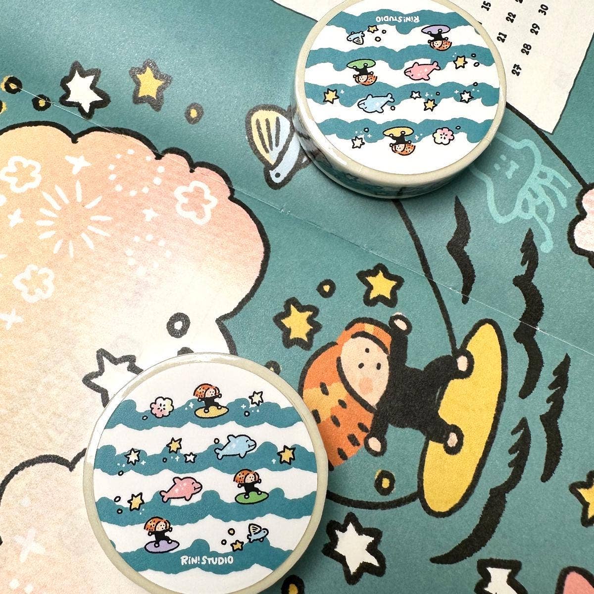 Wave Mini Washi Tape by RiN! Studio | Papertail Fox