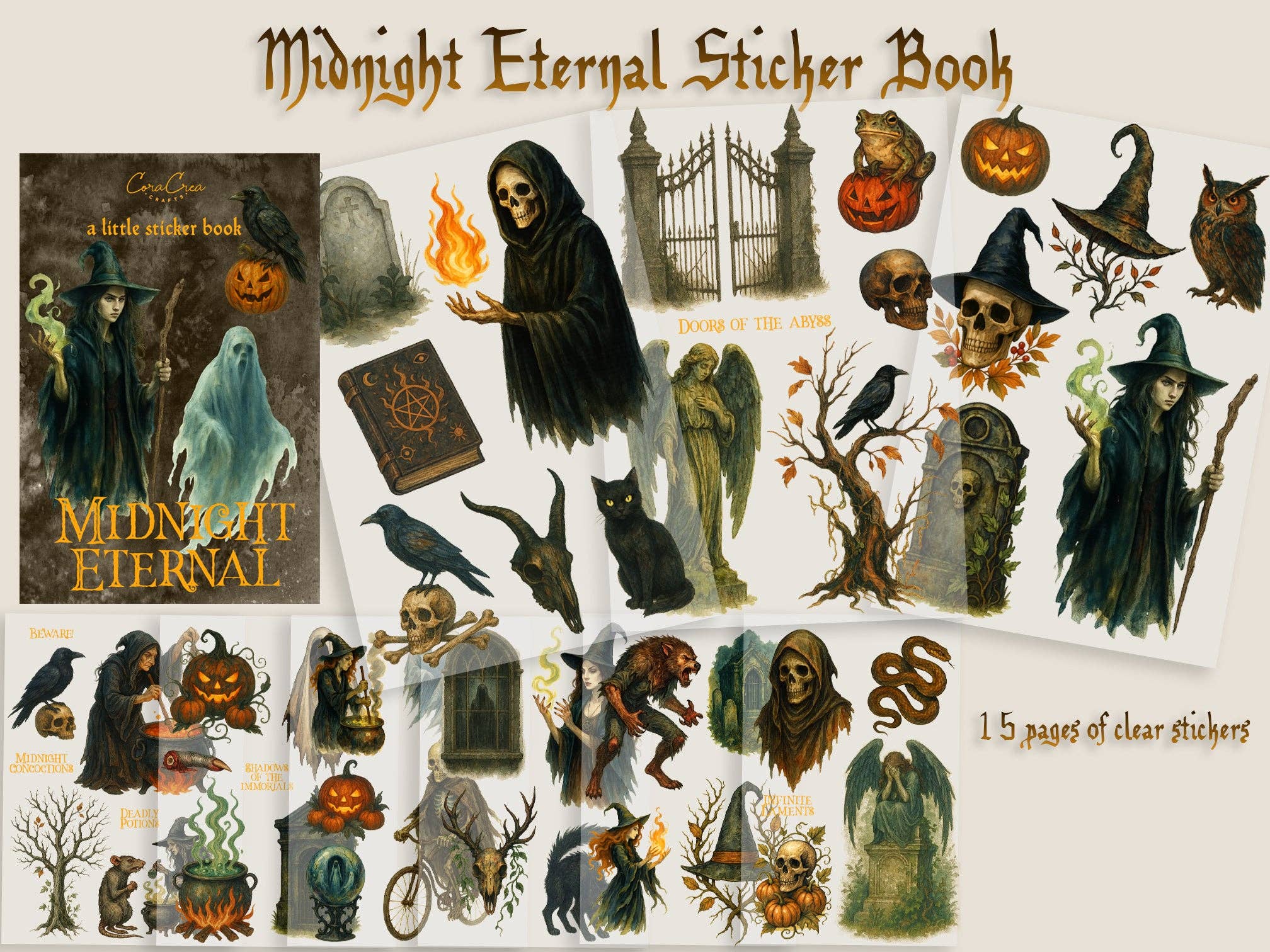 Midnight Eternal Sticker Book | CoraCreaCrafts