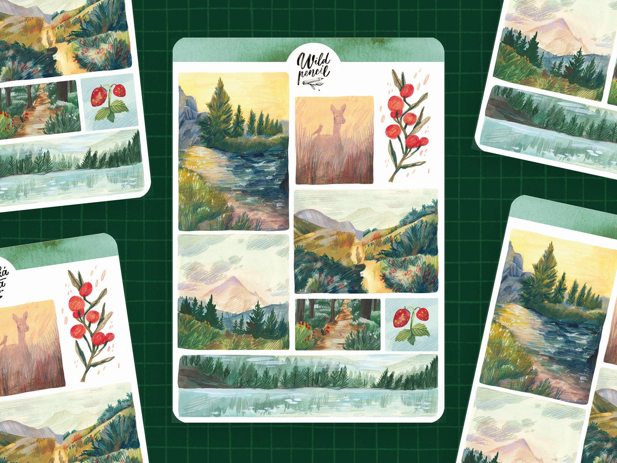 Forest Landscapes Sticker Sheet by Wild Pencil Studio | Papertail Fox
