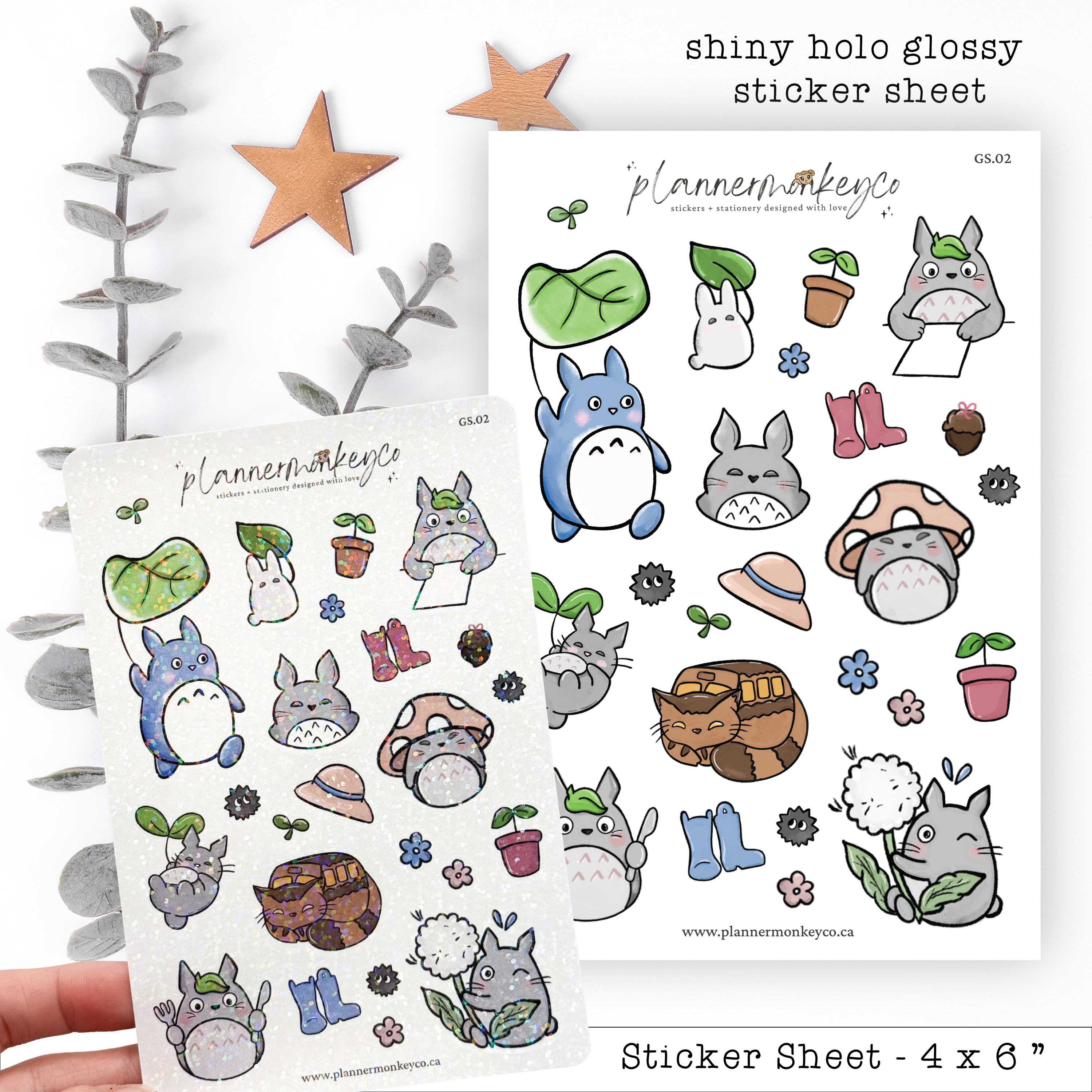 Cozy Tales Woodland Friends Design 2 Holographic Stickers | Planner Monkey Co