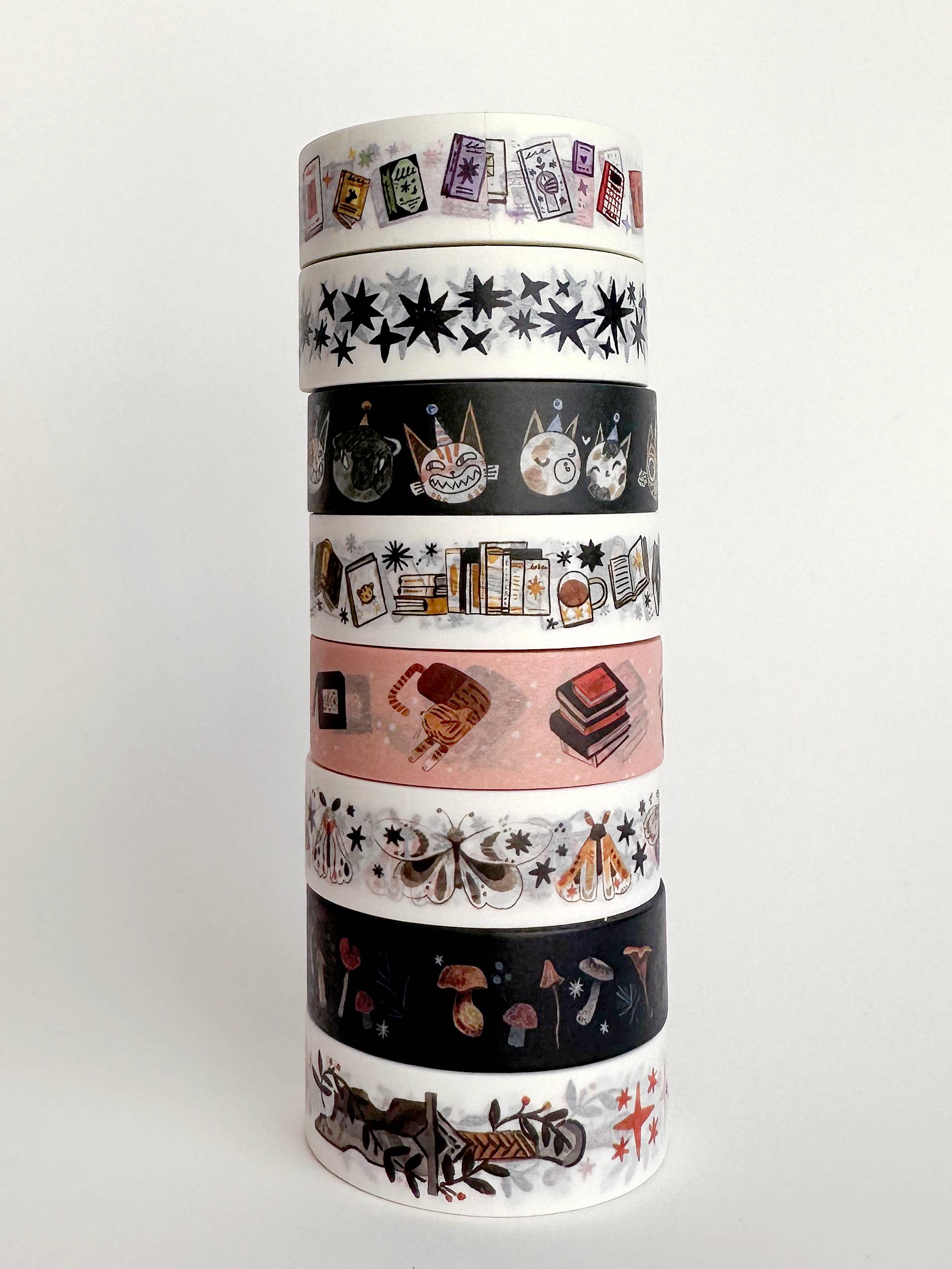 Stars Black and White Pattern Washi Tap