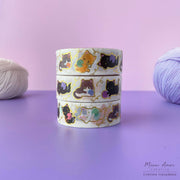 Yarn Cats Gold Foil Washi Tape by Meow Amor Creative | Papertail Fox