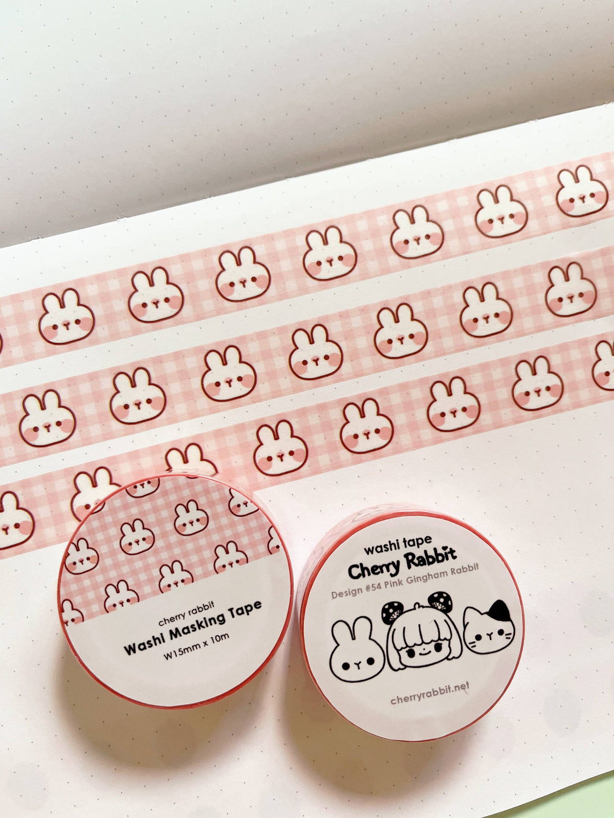 Gingham Rabbit Washi Tape by Cherry Rabbit | Papertail Fox