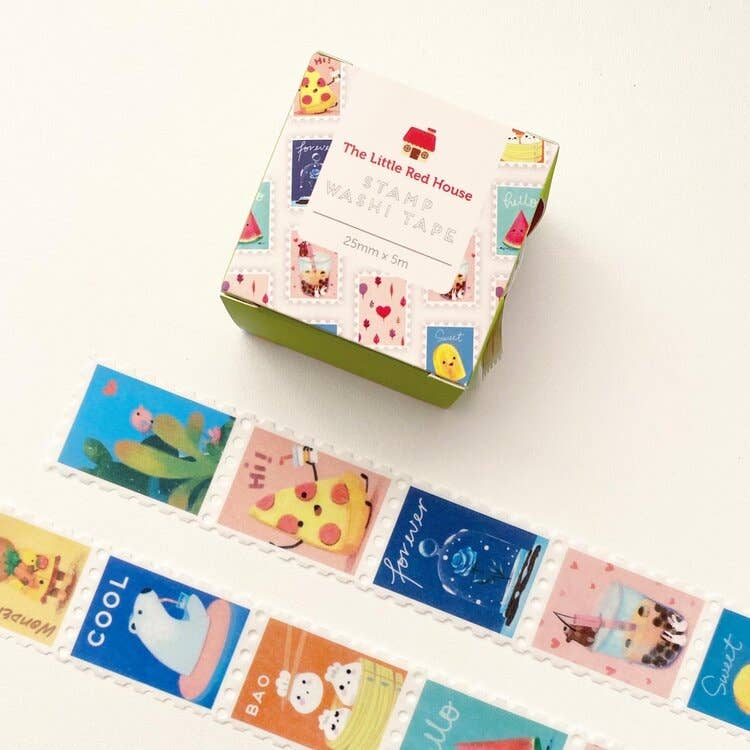Animals with Foods Stamp Washi Tape by The Little Red House | Papertail Fox