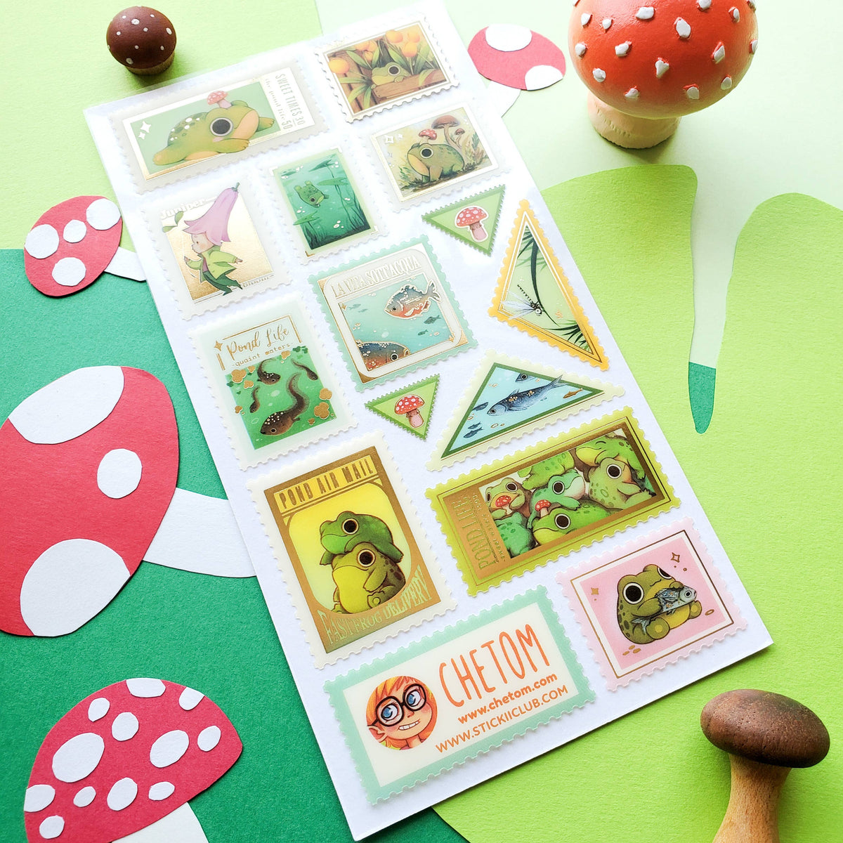 The Pond Life Stamps Sticker Sheet | Stickii